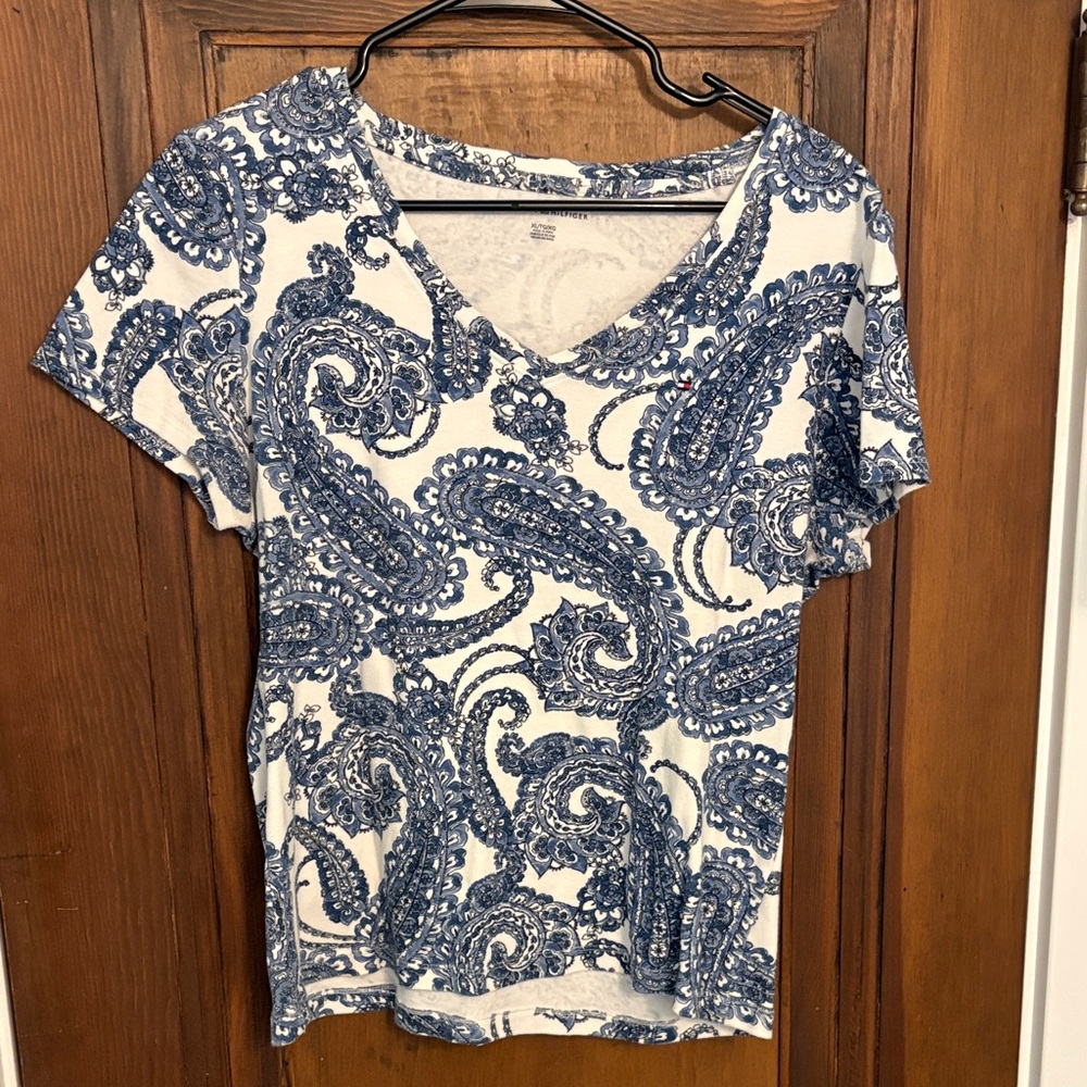 Tommy Hilfiger blue Paisley Women's Top